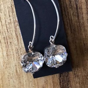 Swarovski 12mm cushion clear crystal earrings